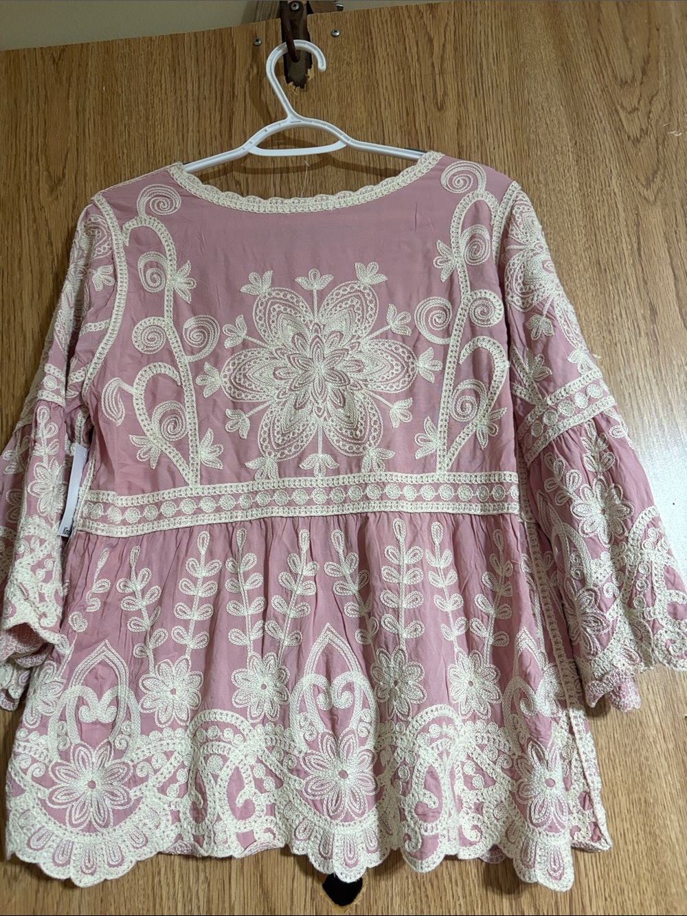 Kindred Pink Embroidered Boho Tunic Top - Picture 7 of 9